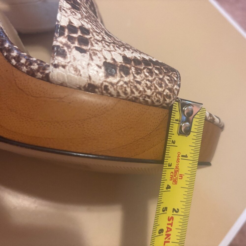 Michael Kors Josephine Wedge Heel Open Toe Leather - Snakeskin Print Sz 8.5M NEW - Picture 8 of 8